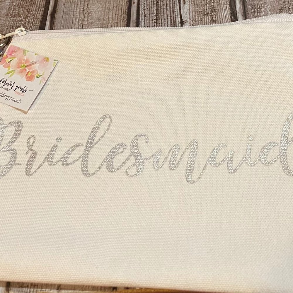 BNWT - Canvas Bridesmaid Wedding Pouch